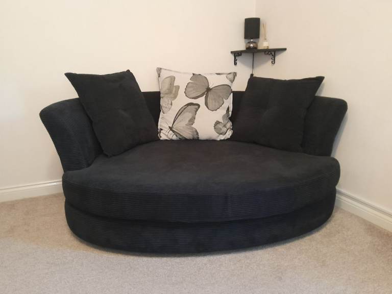 Black cord cuddle sofa