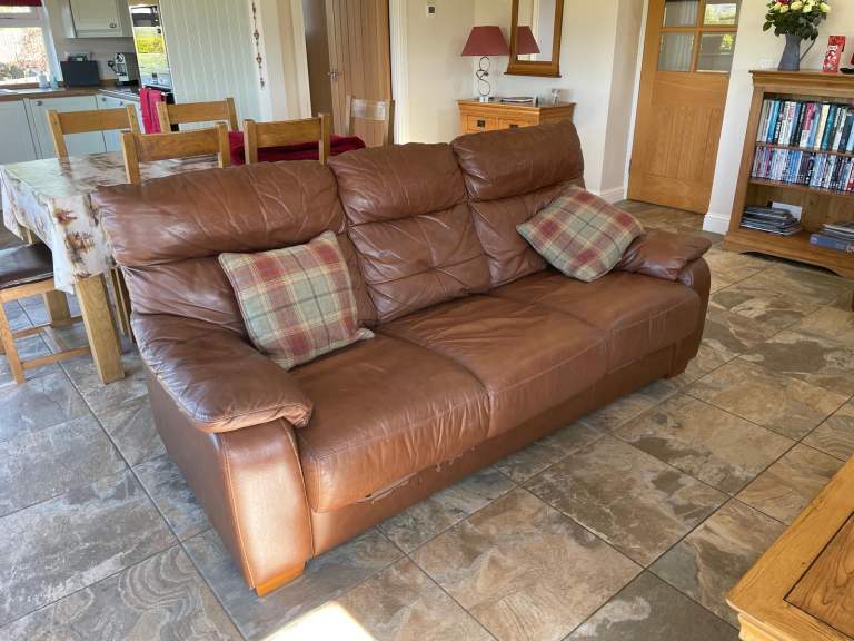 Leather sofa bed