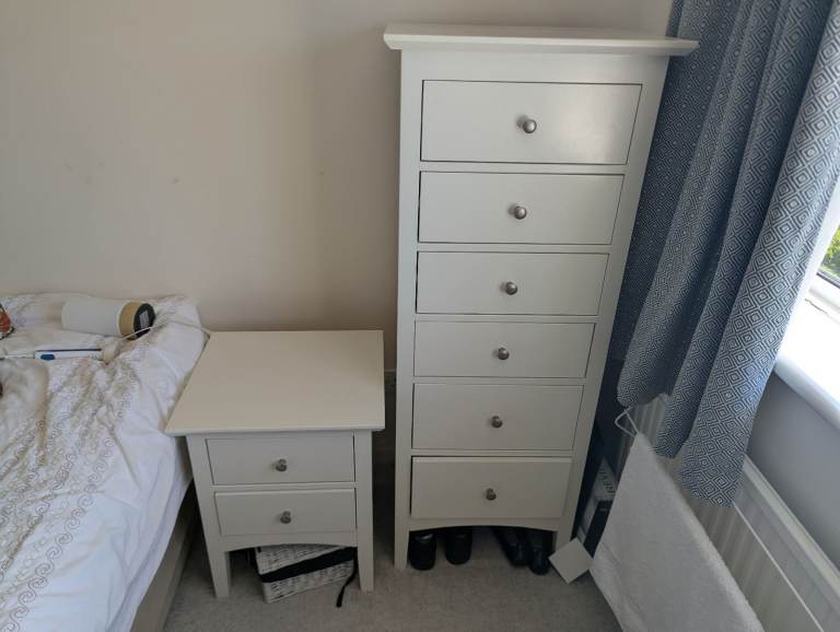 Chest of Drawers & Bedside Table White (Marks & Spencer/John Lewis)