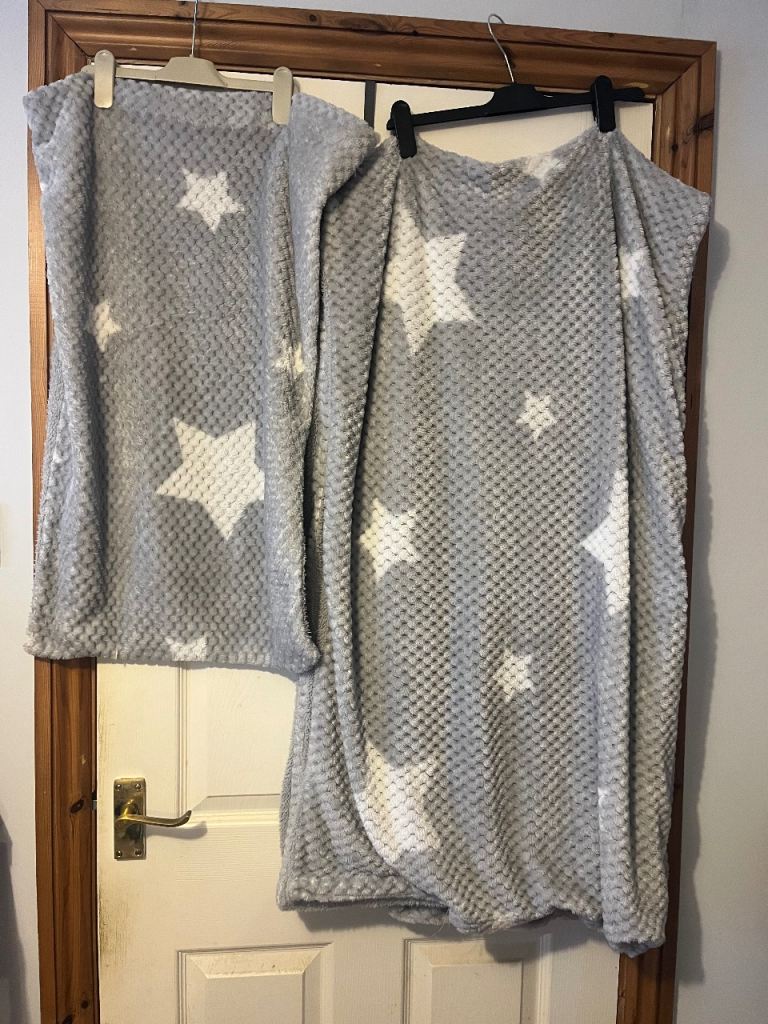 Grey star single bed set 