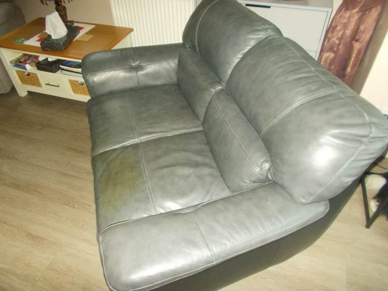 Two Seater Grey Leather Settee FREE for Sale in Dawlish, Devon | Gumtree