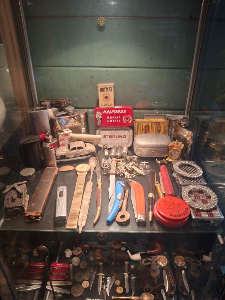 Collection of Vintage Metal Items, Lighters, Watches, and Tools