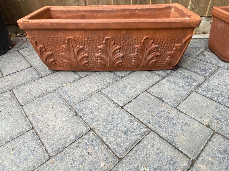 Terracotta Style Trough Planter - Garden Pot