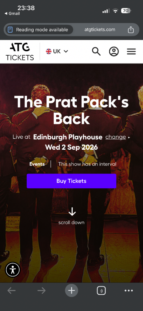 The Prat Pack's Back Edinburgh Playhouse Tickets - Sep 2026