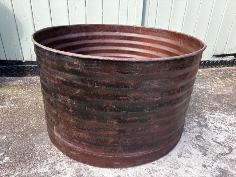Large Round Metal Planter 