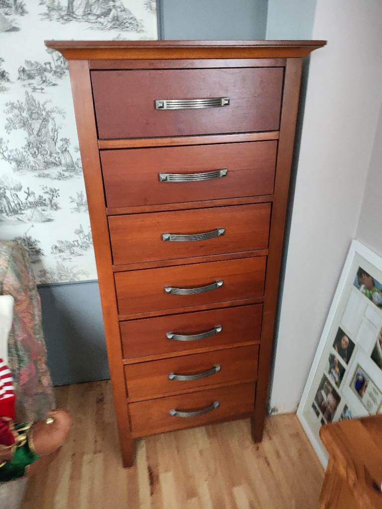 MFI Schreiber Wooden 7 Drawers Chest