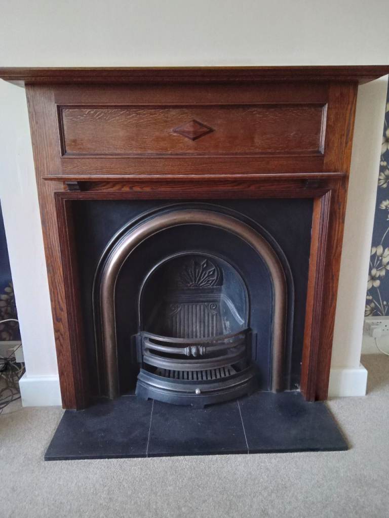 Cast Iron Victorian Fireplace and wooden surround