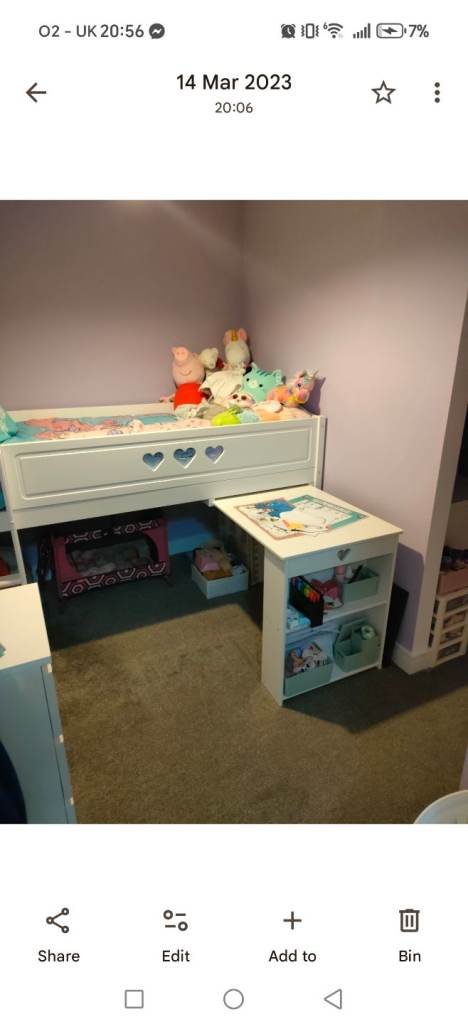 Habitat mid sleeper bed with desk 