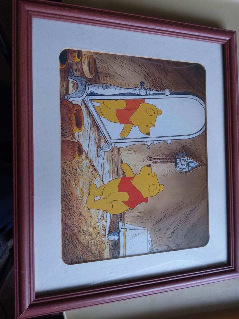 2 framed winnie the pooh pictures 