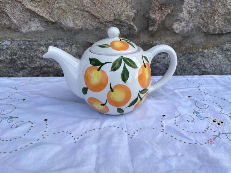 Oxfam Branded Teapot with Citrus Design