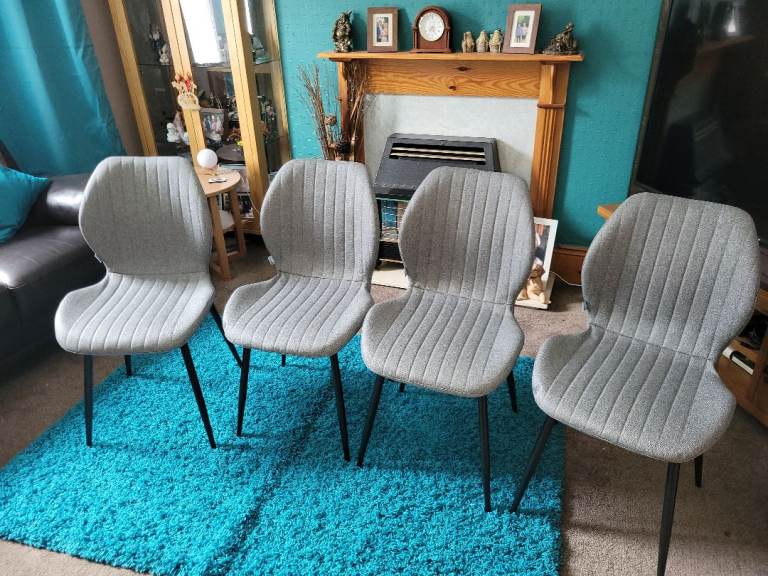 Set of 4 Grey Dining Chairs – Good Condition