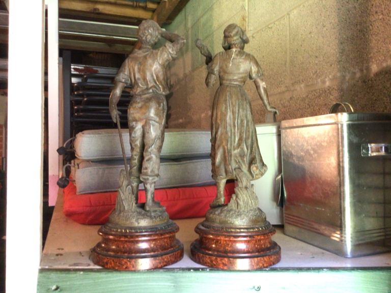 Art Deco era. Spelter Figures by Par Chauvin.