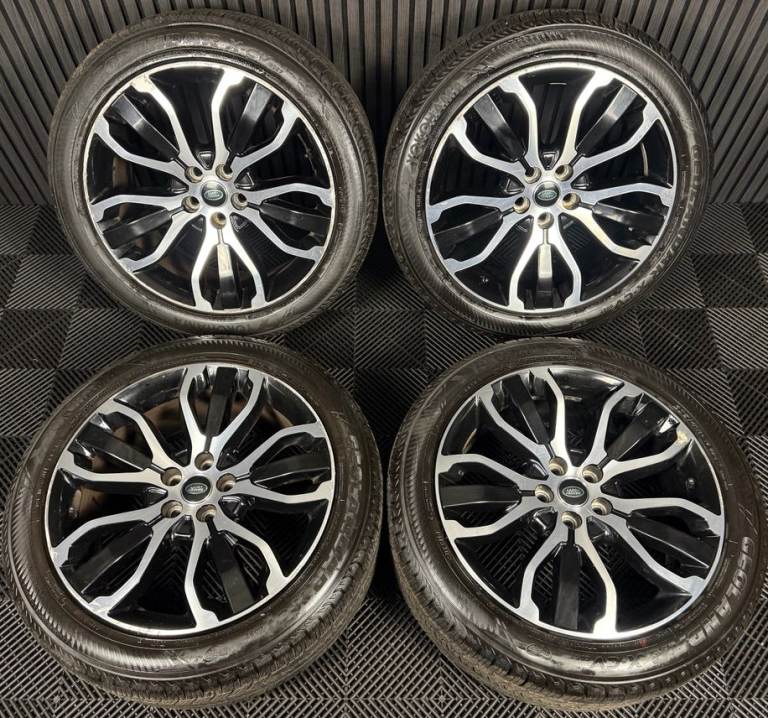 21'' GENUINE RANGE ROVER SPORT LAND DISCOVERY BLACK DC WHEELS TYRES ALLOYS 