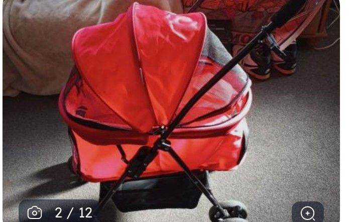 Red Pet Stroller for Small Dogs or Cats