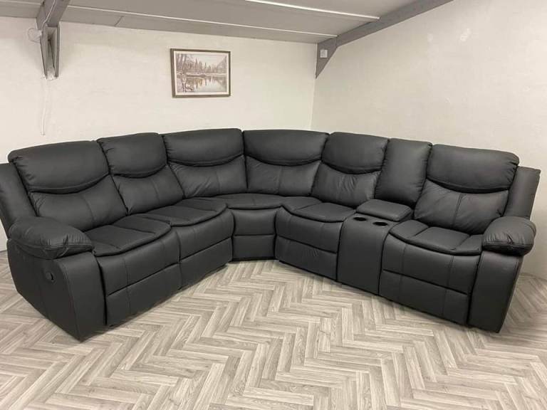 🚚 Affordable Roma Recliner Corner Sofa & 3+2 Seater Real Leather 25% OFF Booking Open
