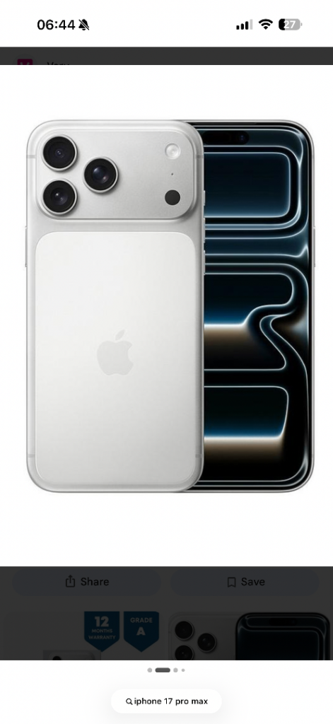 IPhone 17 pro max, 256gb unlocked