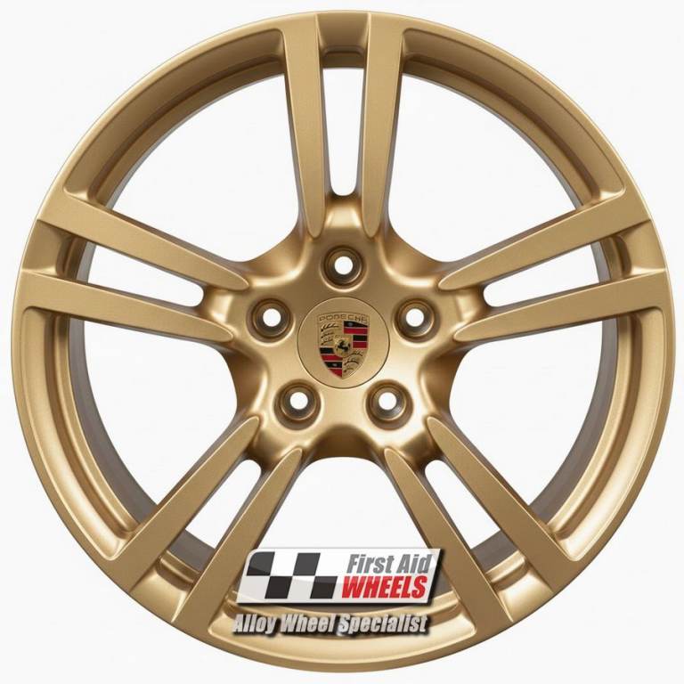 R657AGS Swap PORSCHE PANAMERA 970 4X 20'' GENUINE TURBO SATIN ARUM GOLD ALLOY WHEELS