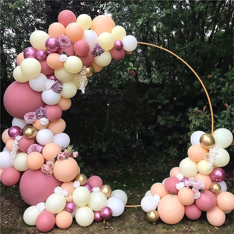 Wedding Arch Stand Arch Metal Wedding Balloon Arch Stand Circular Party Decoration Backdrop