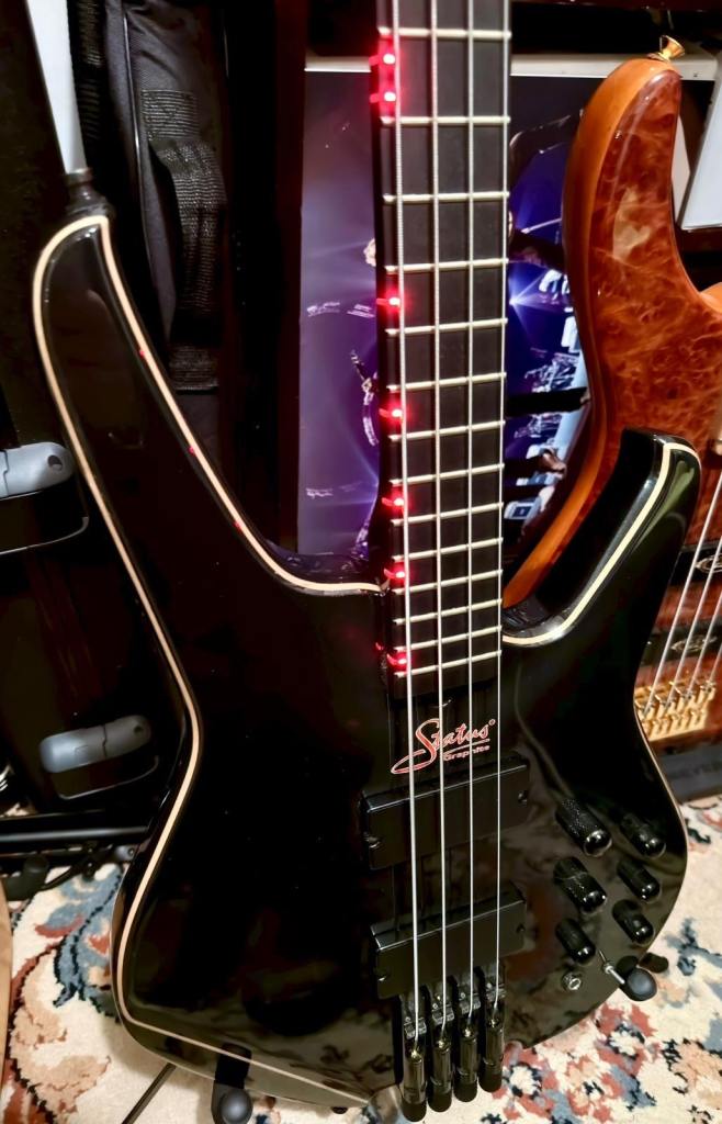 2018 Status-Graphite S2-Classic "Black Beauty" Custom in metallic black- white binding and red LEDs