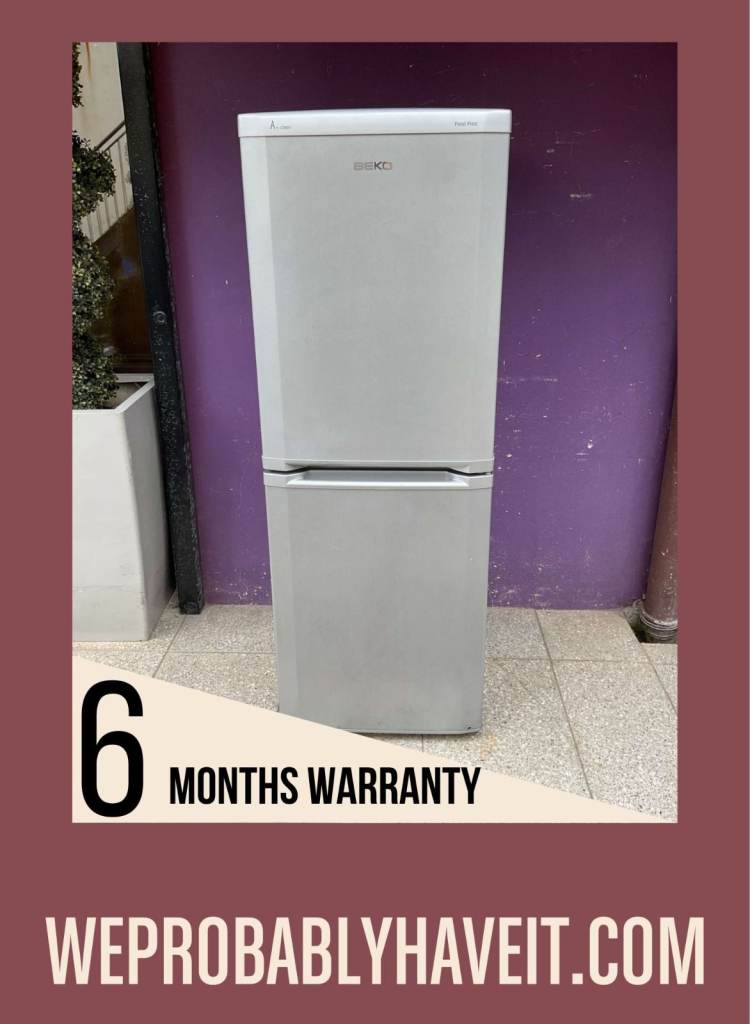 beko silver fridge freezer with 6mths warranty (9647)