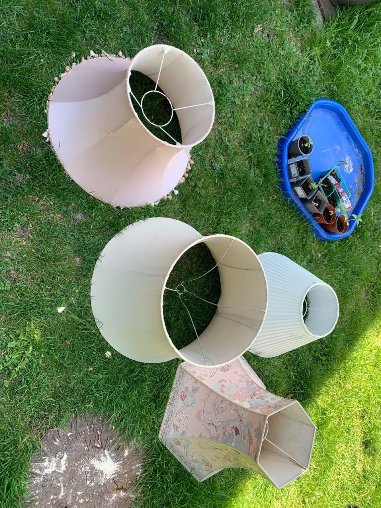 Vintage silk lampshades job lot