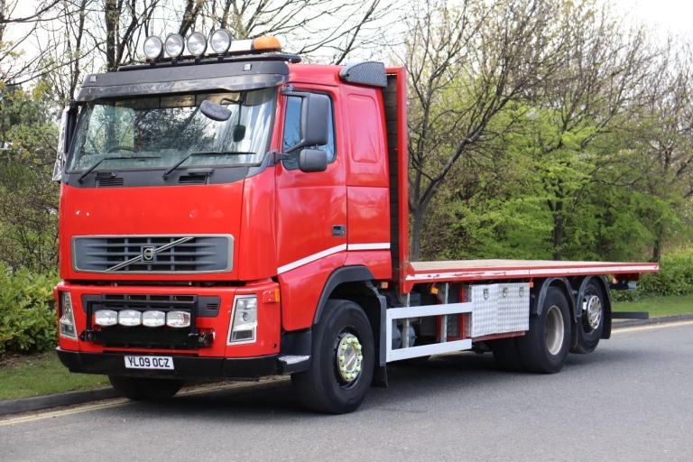VOLVO FH 440 6X2 REARLIFT 26FT STEEL DRAWBAR FLATBED (2009)