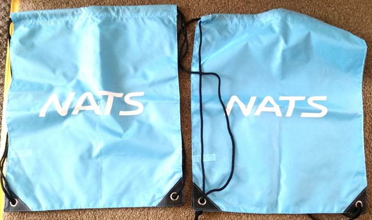 Qty 2 New Drawstring Sports Gym Bag "NATS" Blue Drawstring Backpack, Ltd. Edt