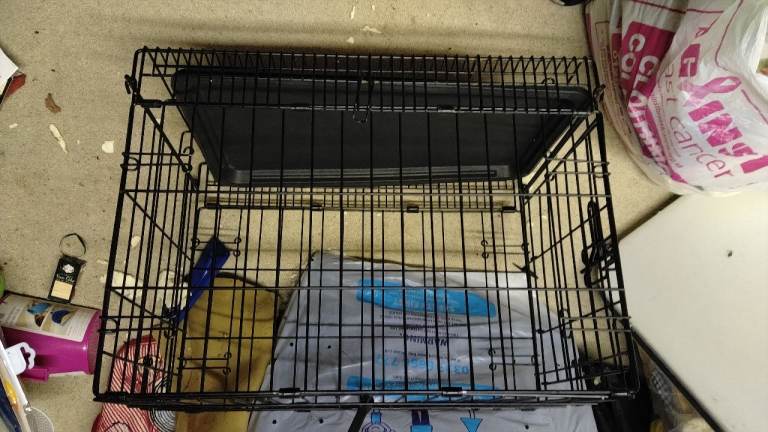 Small black dog crate