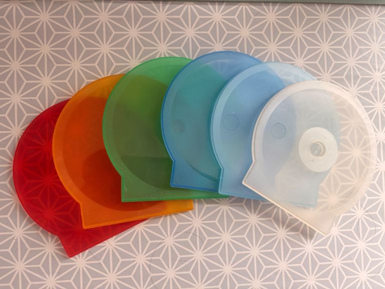 Colourful CD/DVD Cases - Good Condition, Set of 6