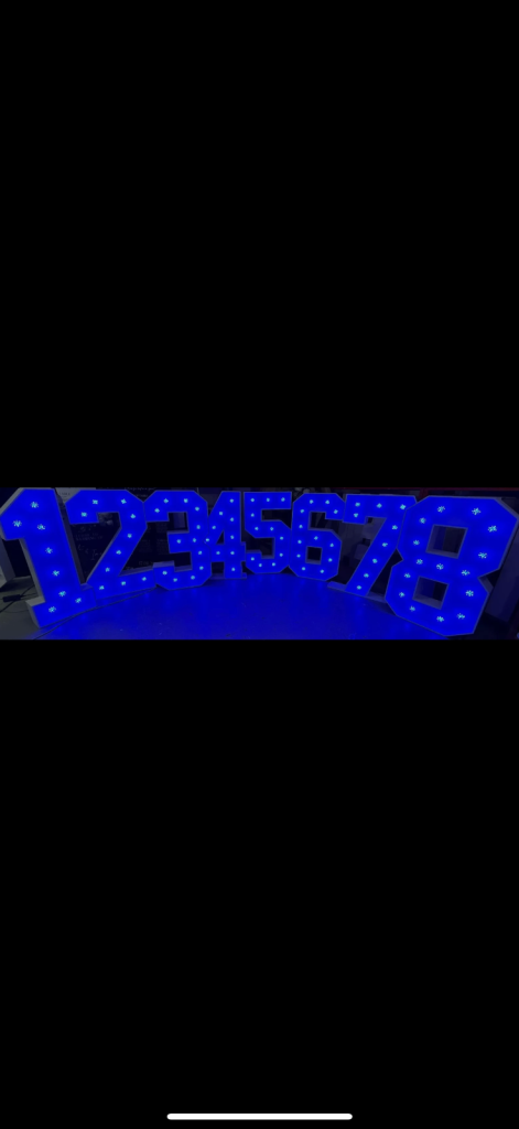 4ft Multi-coloured Marquee numbers Brand New Never Used. Numbers 0-9 Available