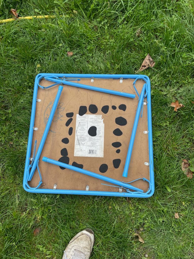 Signature Kids Blue Folding Table, Portable, with Ultra Soft Padded Cushion