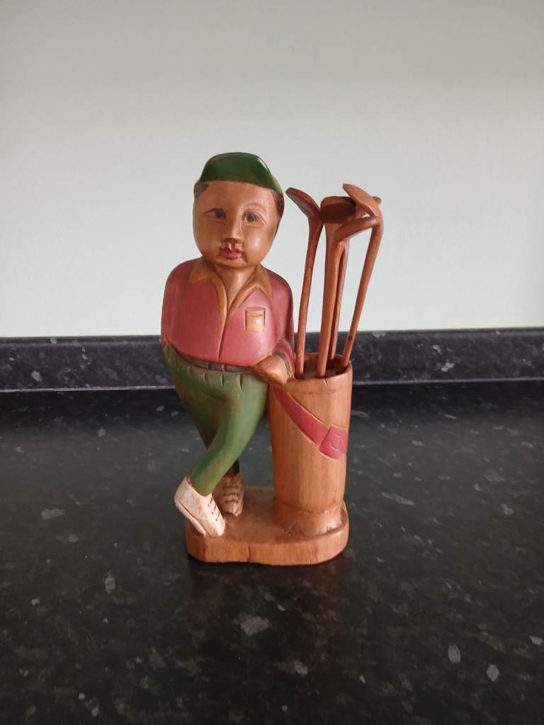 Wooden golf ornament