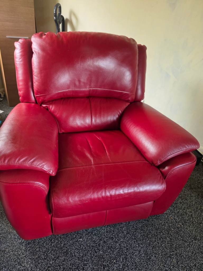 DFS Leather reclining armchair