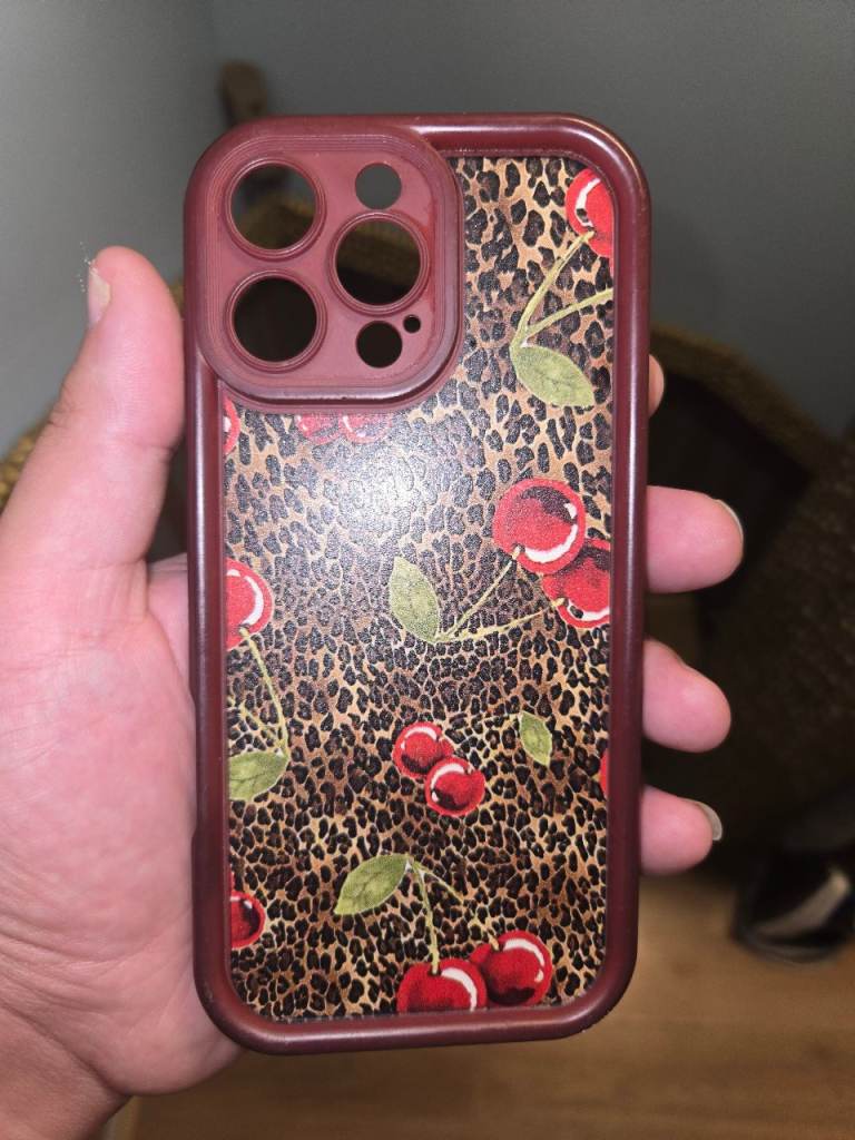 iPhone 13 Pro Max Case - Leopard Print & Cherries