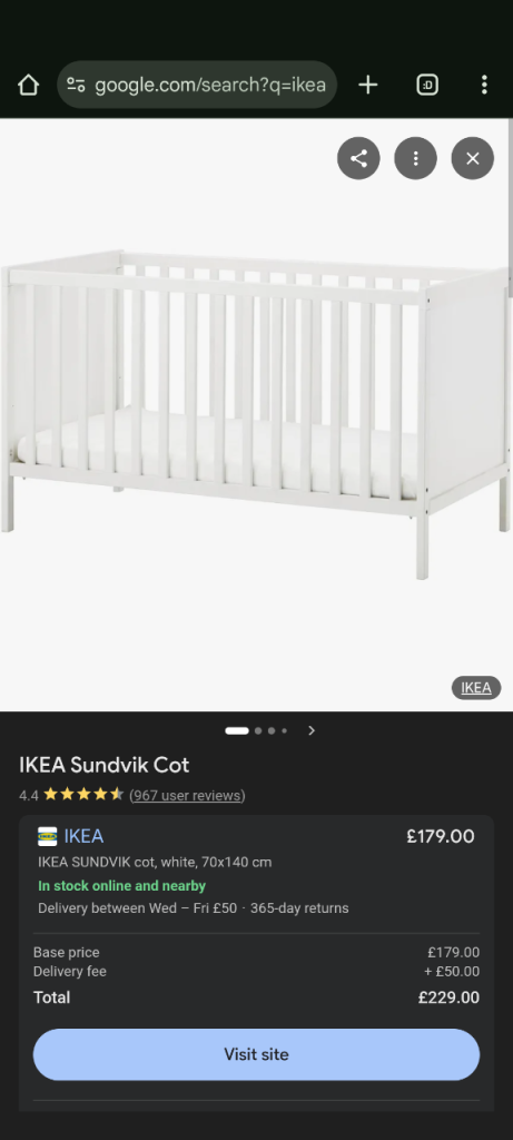 IKEA Sundvik Cot (White)