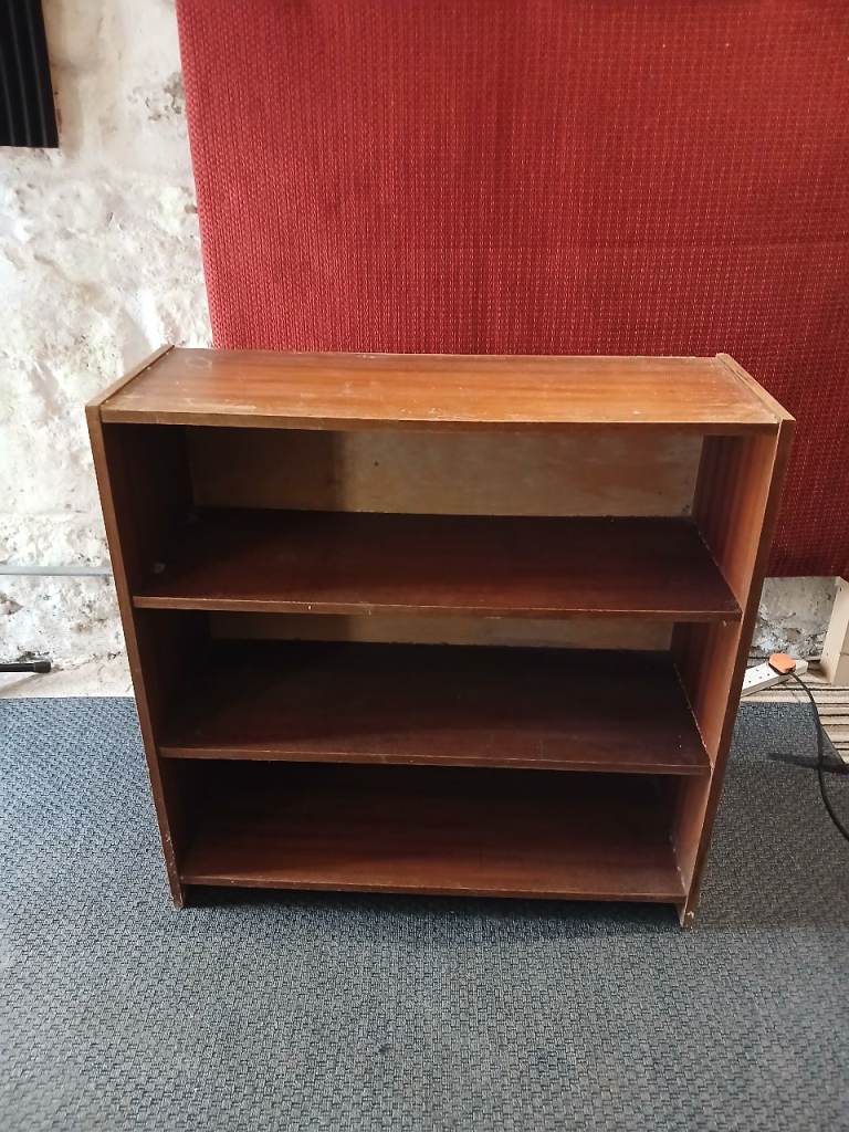 Wooden Bookcase with 3 Shelves – Fair Condition