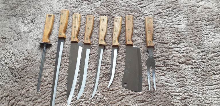 New 7 piece Carbon Steel Japanese Carvery Set