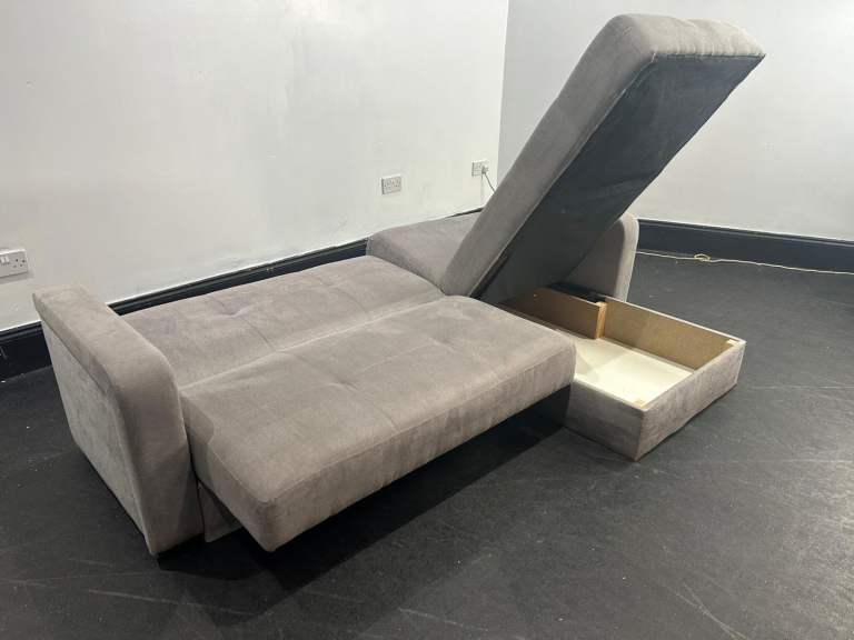 Wayfair Grey Chaise & Sofa bed with Storage 