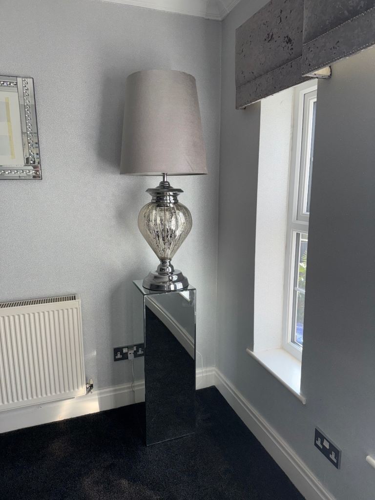 image for Grey/silver extra large lamps & mirrored stands