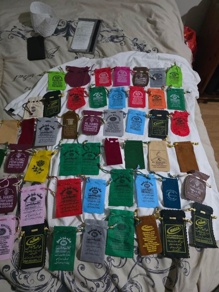 Large Lot of Assorted Colourful Drawstring Pouches