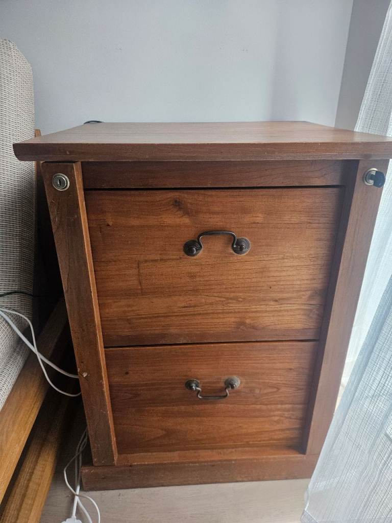 Solid wood vintage filing cabinet- Free Collection only 