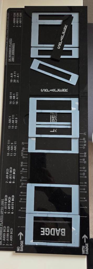Number plate jig spacer