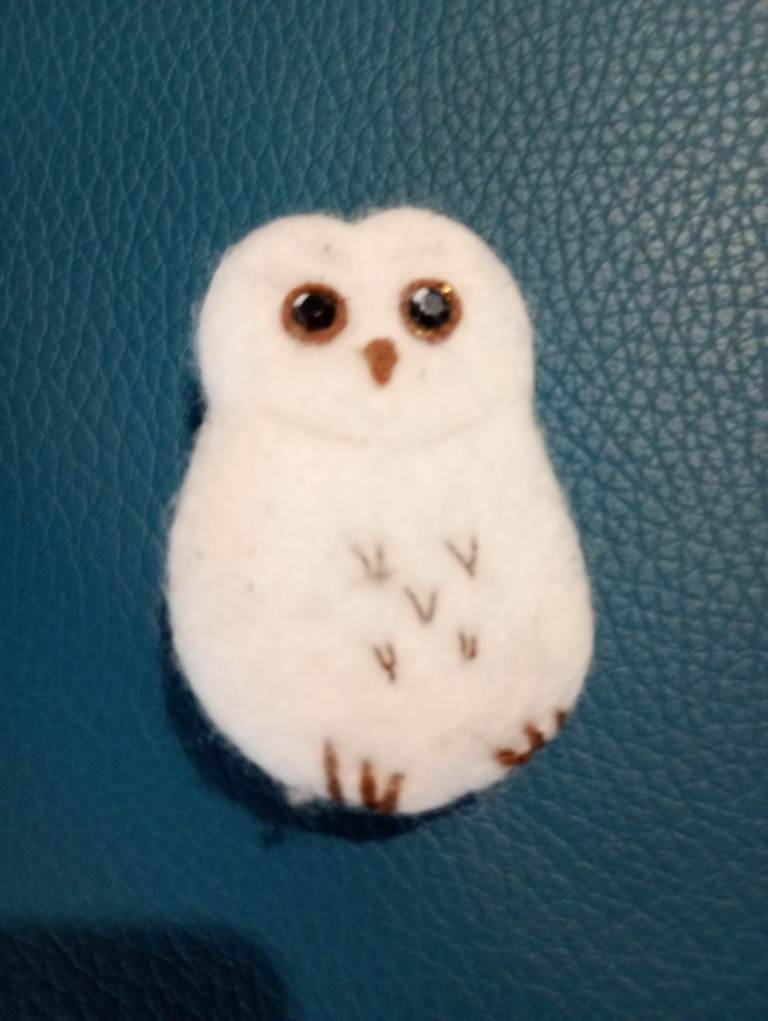Hand felted Owl Broach 