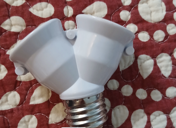 E27 to Double E27 Lamp Socket Splitter Adapter White 2 Way Bulb Holder Converter