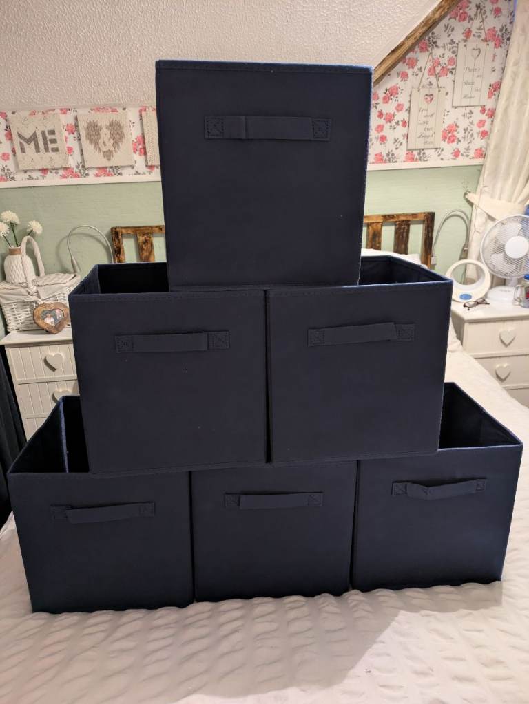 Navy blue cube boxes
