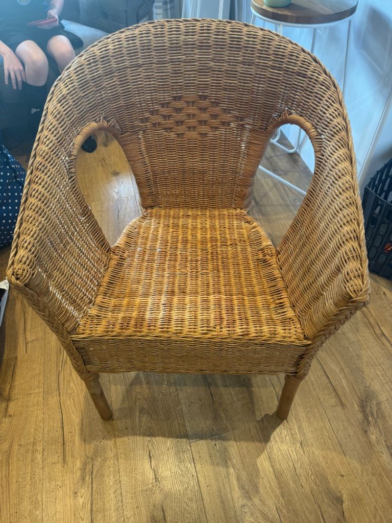 Ikea Agen wicker rattan armchair, occasional chair, bedroom chair 