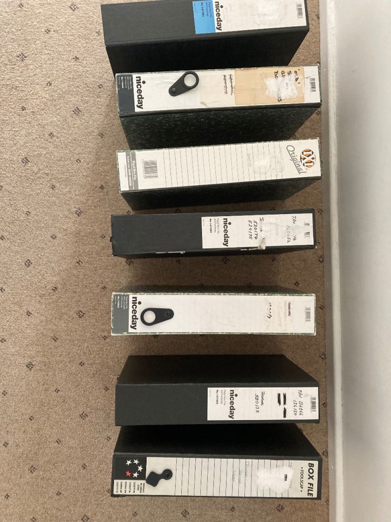 7 foolscap box files