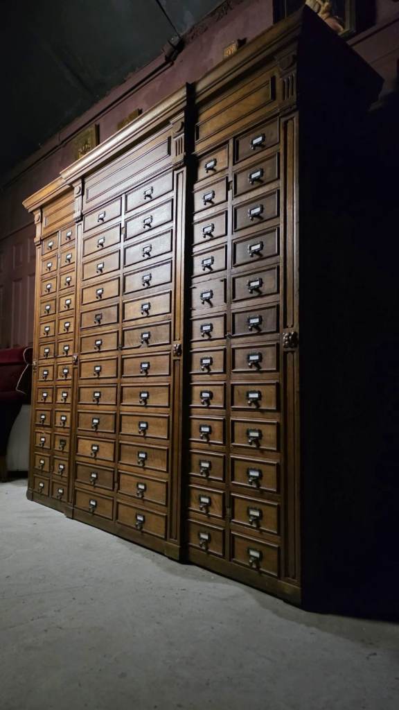 Antique French apothecary cabinet 72 drawers haberdashery