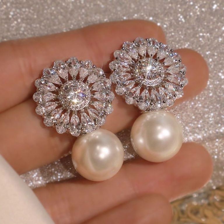 Sparkly Pearl Earrings