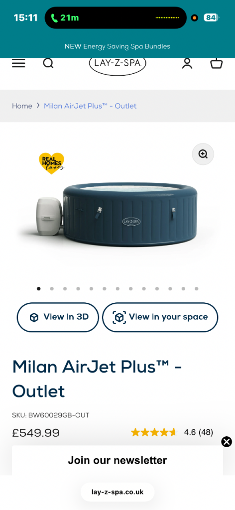 Lay-Z-Spa, Milan Air Jet plus